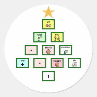 Pegatina Redonda AAC Te deseamos una Feliz Navidad