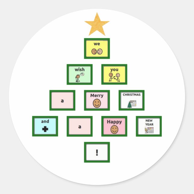 Pegatina Redonda AAC Te deseamos una Feliz Navidad (Anverso)