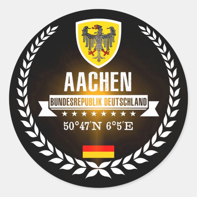 Pegatina Redonda Aachen (Anverso)