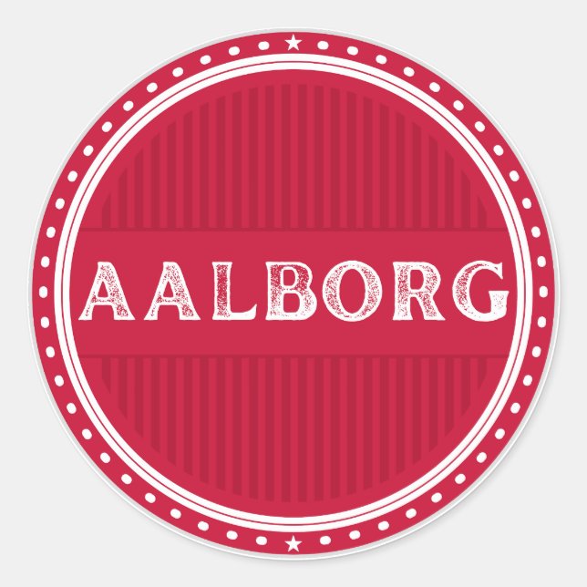 Pegatina Redonda Aalborg City Pride Emblem – Danish Identity (Anverso)