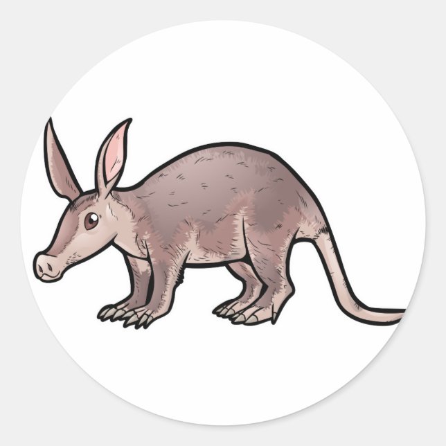 Pegatina Redonda Aardvark (Anverso)