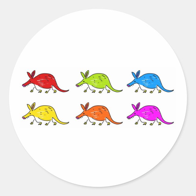 Pegatina Redonda Aardvarks (Anverso)