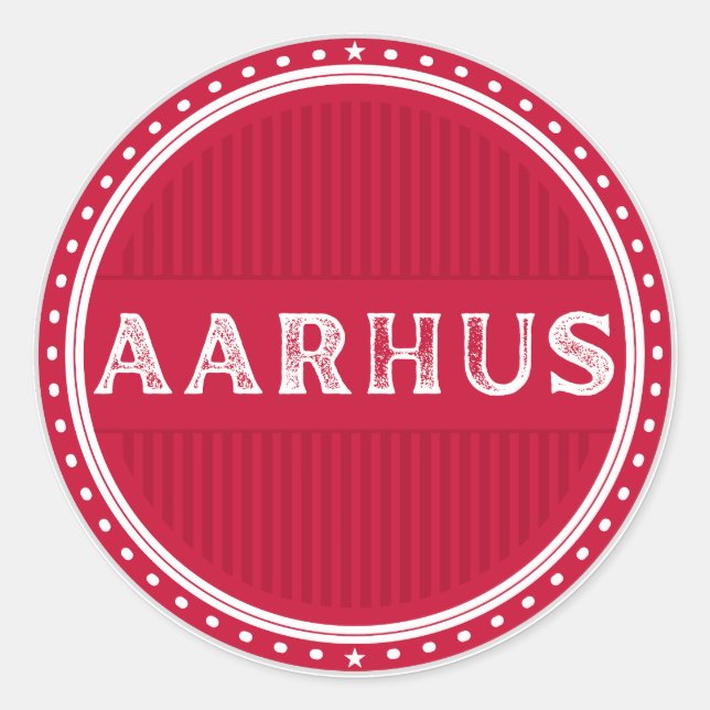 Pegatina Redonda Aarhus City Pride Emblem – Danish Identity (Anverso)