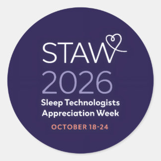 Pegatina redonda AAST 2026 STAW