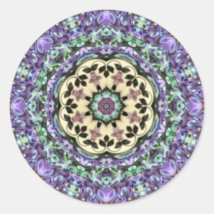 Pegatina Redonda ABALONE ~ Irridescente Paua Shell Kaleidoscope