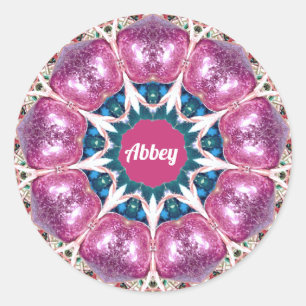 Pegatina Redonda ABBEY ~ Patrón abstracto brillante ~ Personalizado