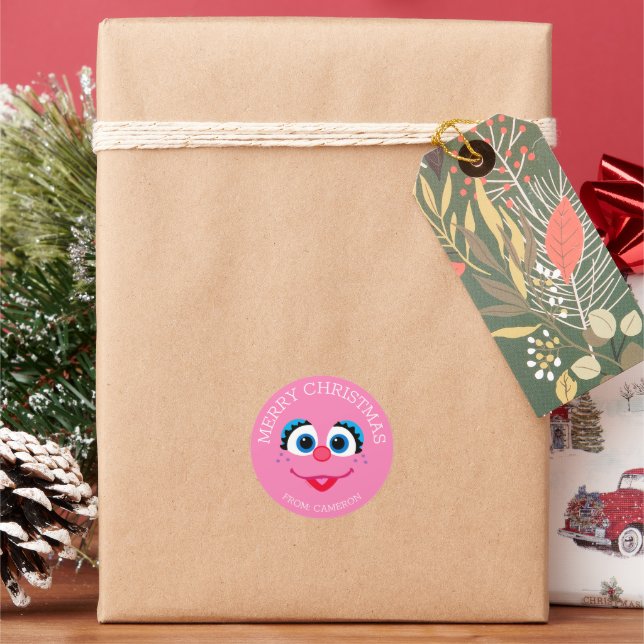 Pegatina Redonda Abby Cadabby Merry Christmas Gift Tag (Vacaciones)