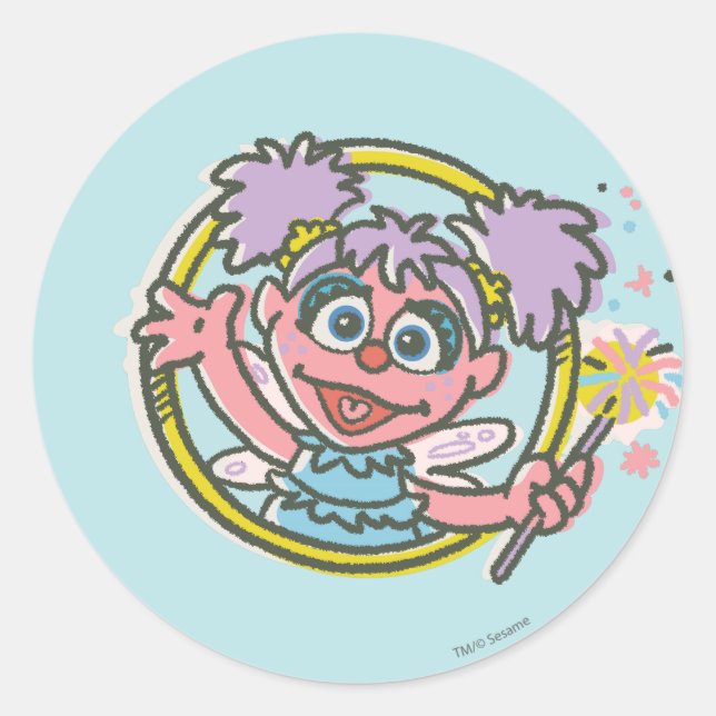 Pegatina Redonda Abby Cadabby Vintage (Anverso)