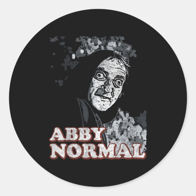 Pegatina Redonda Abby Normal Brain Funny Halloween  (Anverso)
