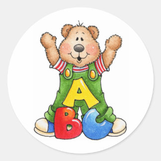Pegatina Redonda ABC Teddy Bear
