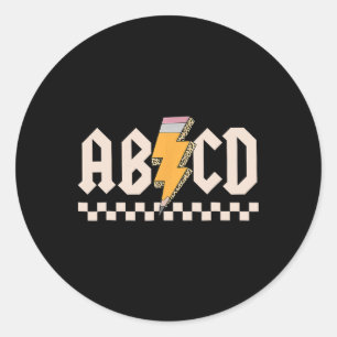 Pegatina Redonda Abcd De Vuelta En Cl Primer Día De Regreso A La Es