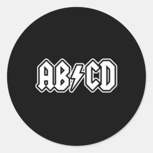 Pegatina Redonda Abcd Divertido De Vuelta A La Escuela De Profesore