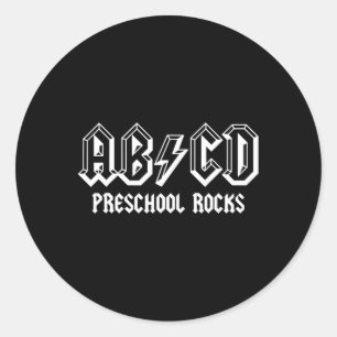 Pegatina Redonda Abcd Rocks Ck a la Escuela Preescolar Rocks Divert