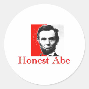 Pegatina Redonda "Abe honesto" Abe Lincoln Art T-Shirt & Gifts