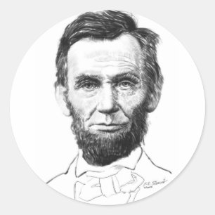 Pegatina Redonda Abe Lincoln