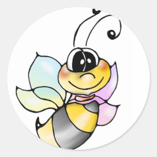Pegatina Redonda Abeja abejas aufkleber - sticker bee bees