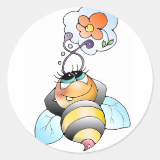 Pegatina Redonda Abeja abejas aufkleber - sticker bee bees