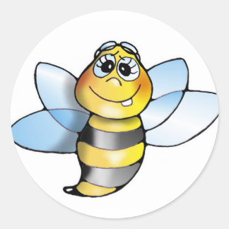 Pegatina Redonda Abeja abejas aufkleber - sticker bee bees