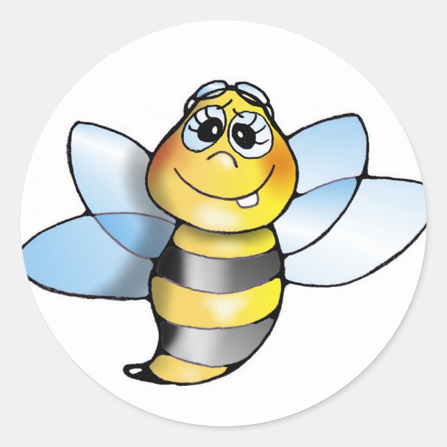 Pegatina Redonda Abeja abejas aufkleber - sticker bee bees (Anverso)