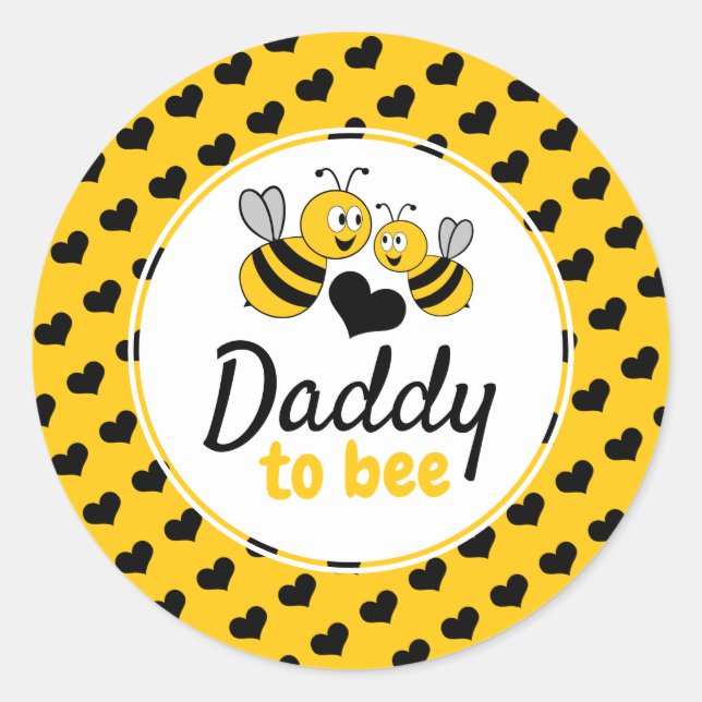 Pegatina Redonda Abeja, Baby Shower (Anverso)
