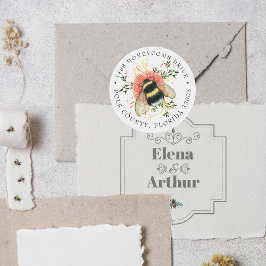 Pegatina Redonda Abeja Bumble Botánico de Cité Elegante | Dirección