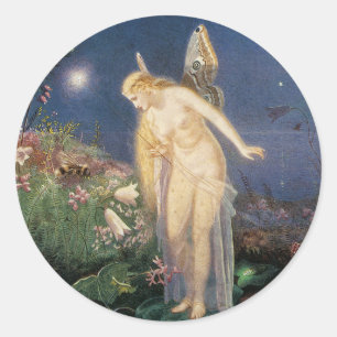 Pegatina Redonda Abeja de hadas y miel