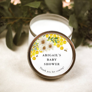 Pegatina Redonda Abeja de miel y favor personalizado de maricón