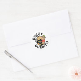 Pegatina Redonda Abeja Divertida Burrito Zumbante