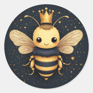 Pegatina Redonda Abeja Dorada Para Apicultores y Amantes de la Miel