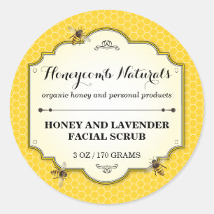 Pegatina Redonda Abeja hecha a mano