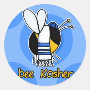 Pegatina Redonda abeja kosher