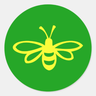 Pegatina Redonda Abeja [limón]
