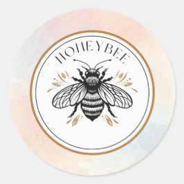 Pegatina Redonda Abeja Melífera