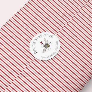 Pegatina Redonda Abeja Mi San Valentín