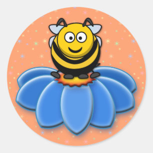 Pegatina Redonda abeja personalizado