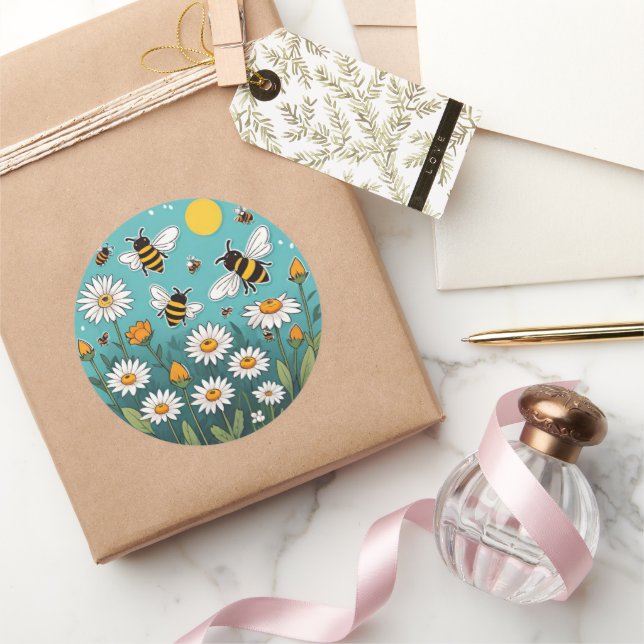 Pegatina Redonda Abejas y dias (Regalar)