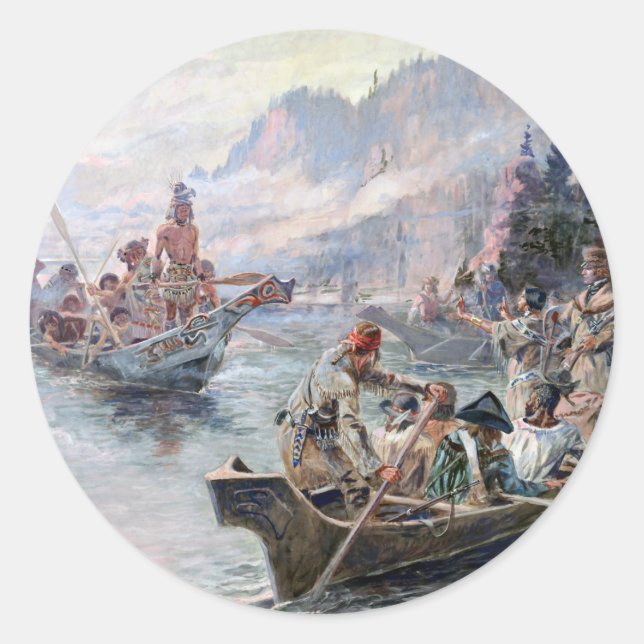 Pegatina Redonda ABH Lewis y Clark NHS (Anverso)