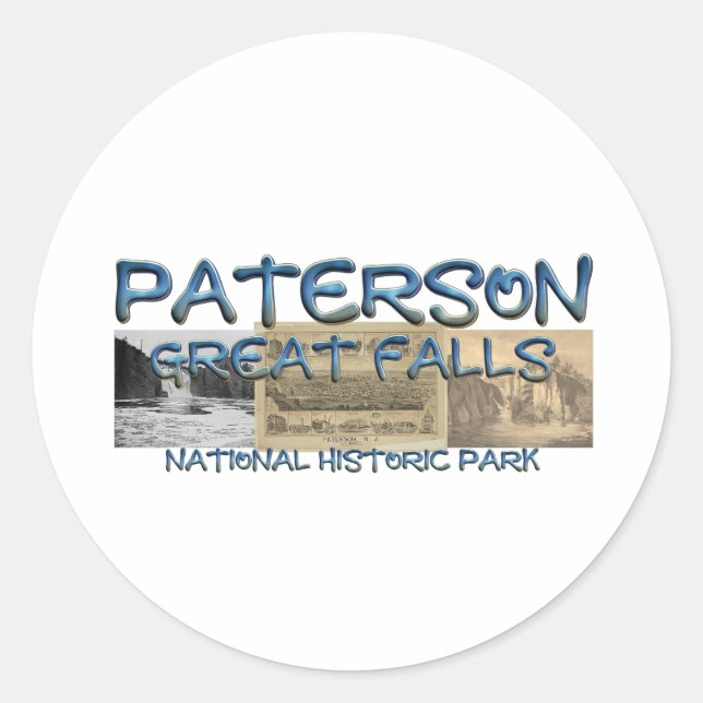 Pegatina Redonda ABH Paterson Grandes Cascadas (Anverso)