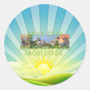 Pegatina Redonda ABH salva parques nacionales de Doge