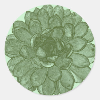 Pegatina Redonda Abierto para ráfagas - Verde y Azul