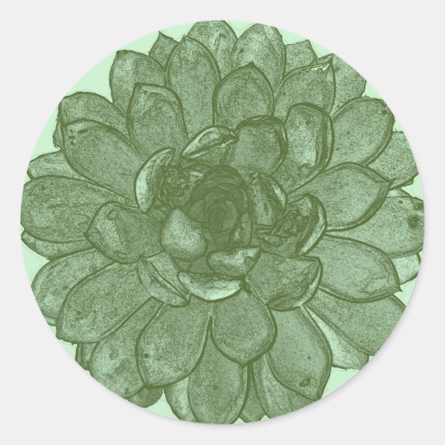 Pegatina Redonda Abierto para ráfagas - Verde y Azul (Anverso)