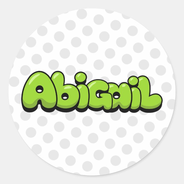 Pegatina Redonda Abigail (Anverso)