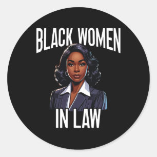 Pegatina Redonda Abogada negra abogada afroamericana Black Histo