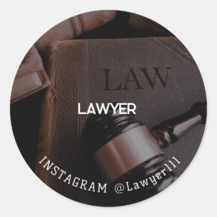 Pegatina Redonda Abogado