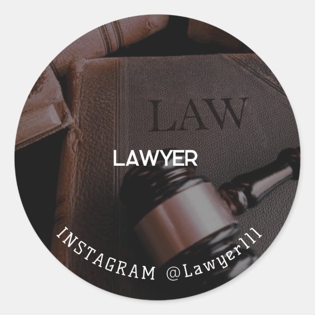 Pegatina Redonda Abogado (Anverso)