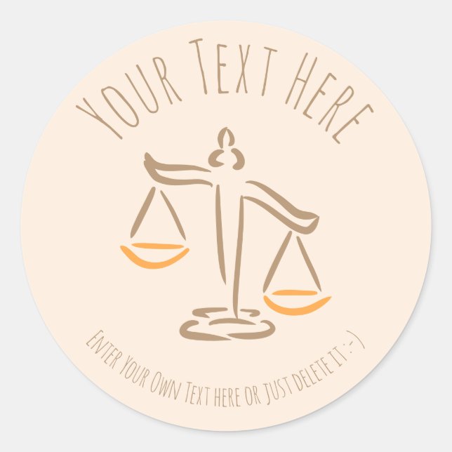 Pegatina Redonda Abogado | fiscal | Juez | Firma de leyes/oficina (Anverso)
