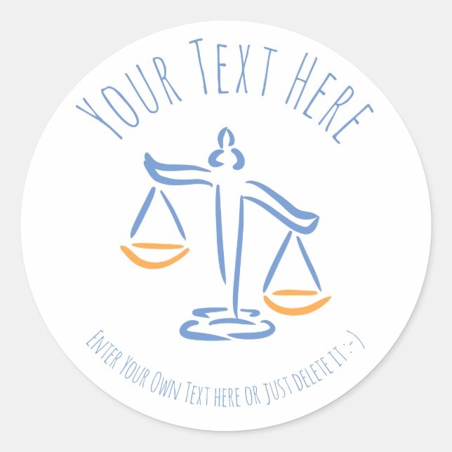 Pegatina Redonda Abogado | fiscal | Juez | Firma de leyes/oficina (Anverso)