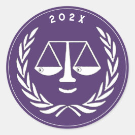 Pegatina Redonda Abogado graduado de la Facultad de Derecho