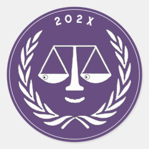 Pegatina Redonda Abogado graduado de la Facultad de Derecho