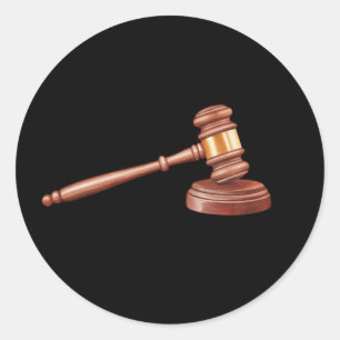 Pegatina Redonda Abogado profesional de Black